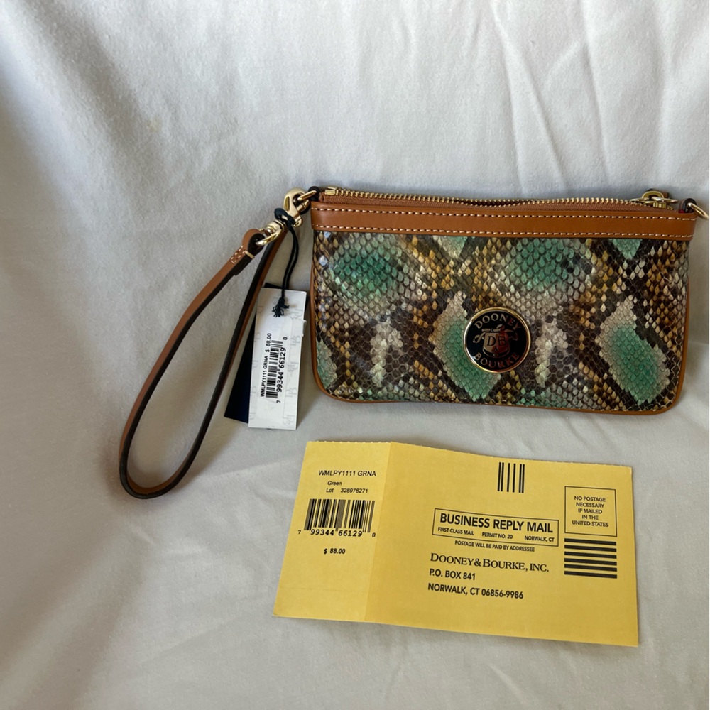 Dooney and Burke green wristlet
